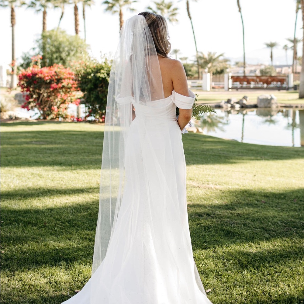 Bel Aire Bridal rhinestone glitter cathedral length veil